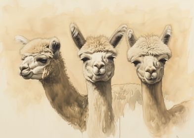 Group Of Alpacas