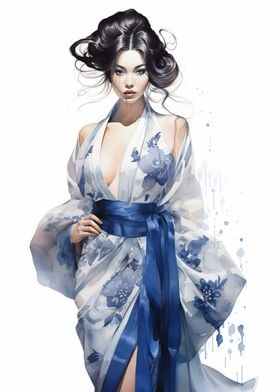 Geisha in Blue