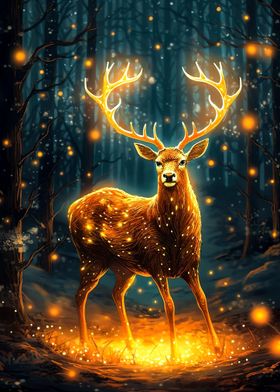 Deer In Forest 