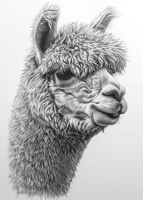 Alpaca Pen Drawing