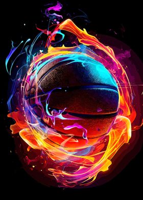 basketball sport neon