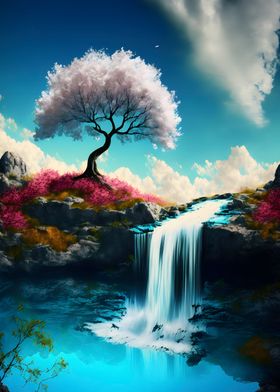 Waterfall Landscape tree