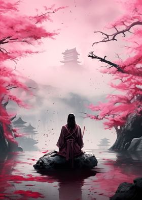 Girl under Sakura Trees