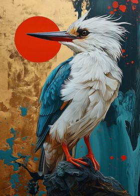 Sun with Kingfisher art