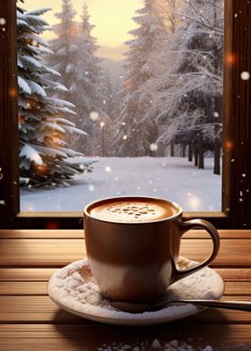 Hot coffee in the cold