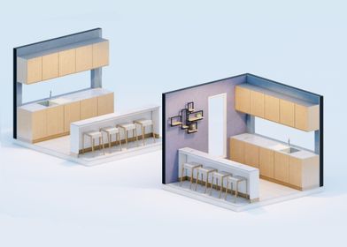 Isometric view of pantry