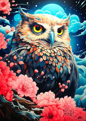 Japan Floral Owl