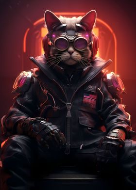 Cyberpunk Cat Human Boss