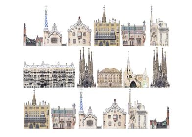 Gaudi Buildings Collage