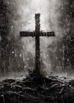 Cross in a storm