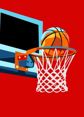 red background basketball