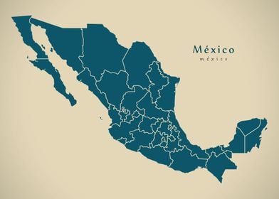 Mexico federal states map