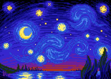 Starry Pixel Evening