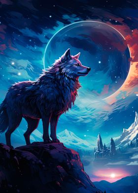 wolf moon night