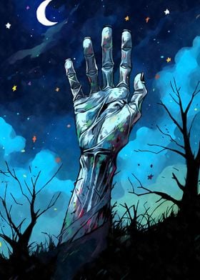 Zombie Hand Starry Night