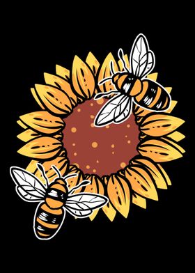 Sunflower Bees Beekeeper G