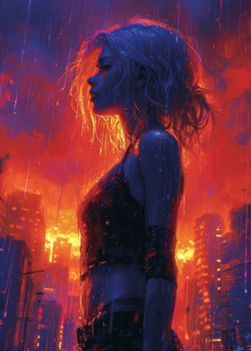 Rainy City Nightscape