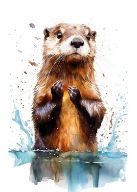 Watercolor Otter