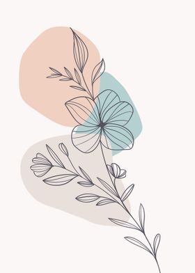 Modern line art flower