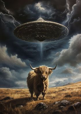 Highland Cow UFO Abduction