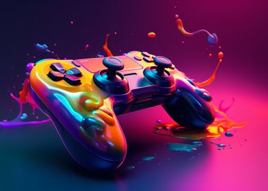 gamepad splash colorful