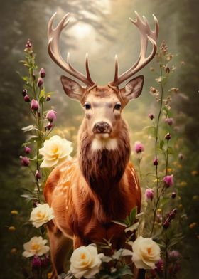 Floral Deer Majesty