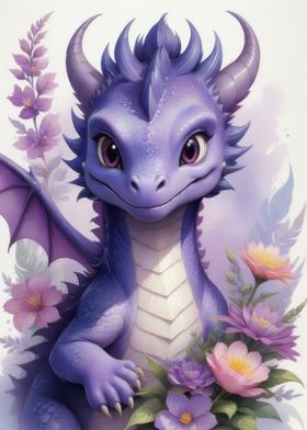 Watercolor dragon painting