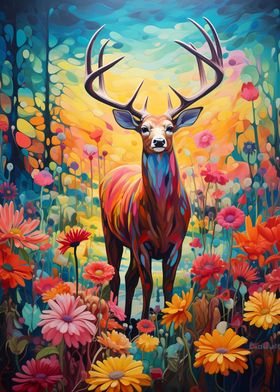 Colorful Wildlife Deer