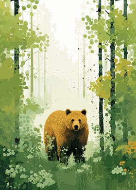 Grizzly Bear in Forest