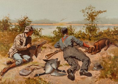 Duck Hunters At The Lake