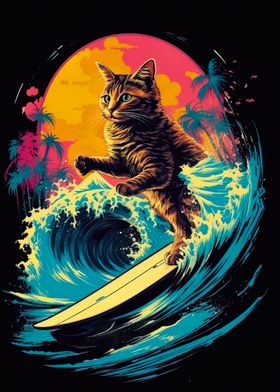 surfing cat animal