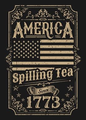 America Spilling Tea 1773