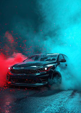 Black Kia Optima smokey