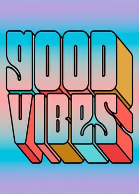 good vibes retro top text