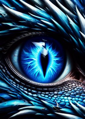 Blue Dragon Eye' Poster, picture, metal print, paint by FavoritePlates