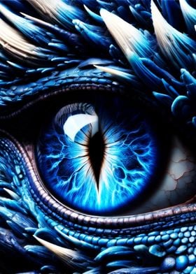 Blue Dragon Eye' Poster, picture, metal print, paint by FavoritePlates