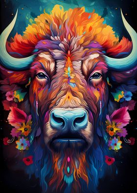 Colorful Wildlife Buffalo