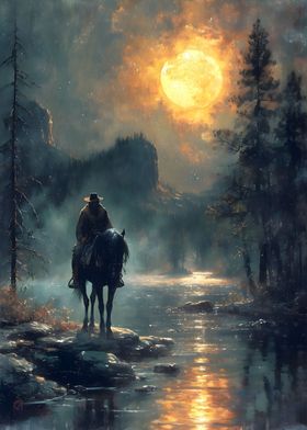 Man on a horse Landscape