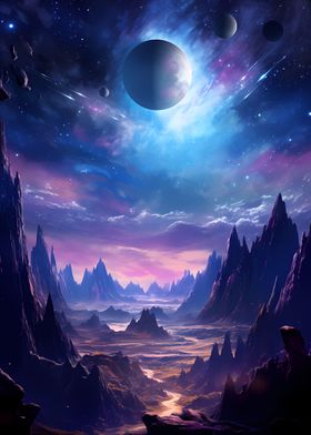 Cosmic Mountain Landscape