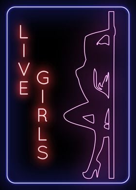 Live Girls Neon Sign