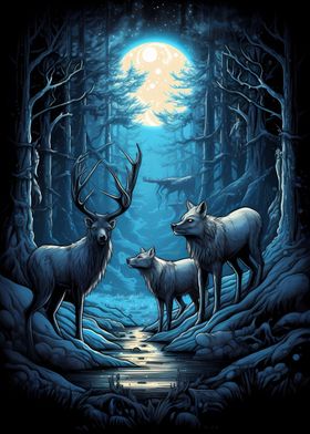 vintage deer poster