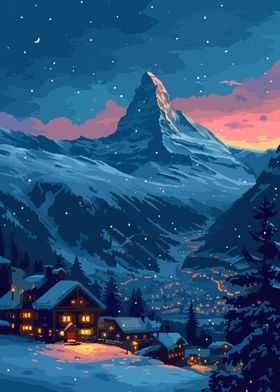 Switzerland Pixel Art