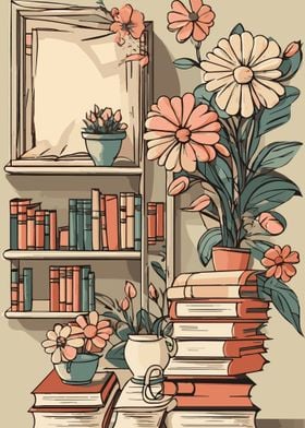 Reading Books Flowers 9