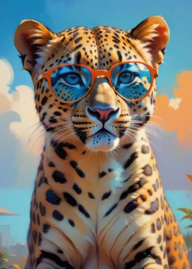 Leopard in sunglasses