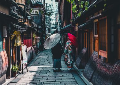 Chinese umbrellas in Kyoto