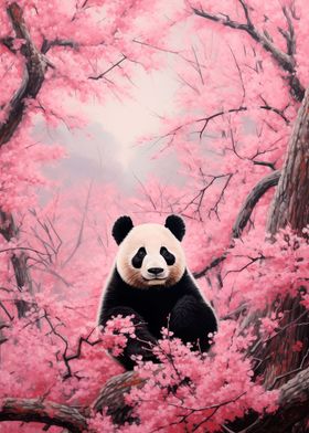 Panda Bear Lost in Sakura