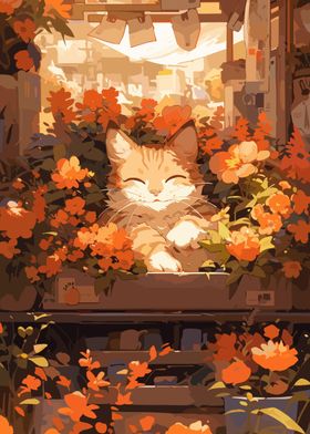 Anime Florist Cat