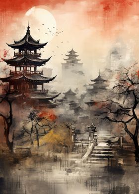 Vintage Asian Landscape