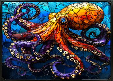 Glass Mosaic Ocean Octopus