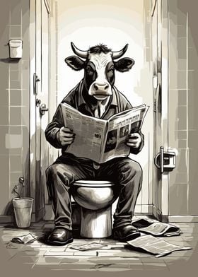 Cow on the Toilet